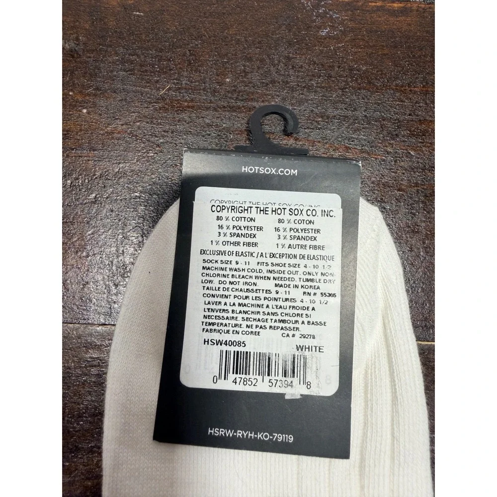 HOTSOX Womens Artist Series Embroidered Sunflower Crew Socks‎ White Size 9-11
